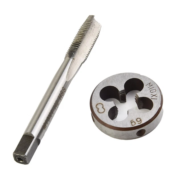 2pcs/Set M10x1.0mm Metric Thread Die Tap Right Hand Metalworking Tools Accessory