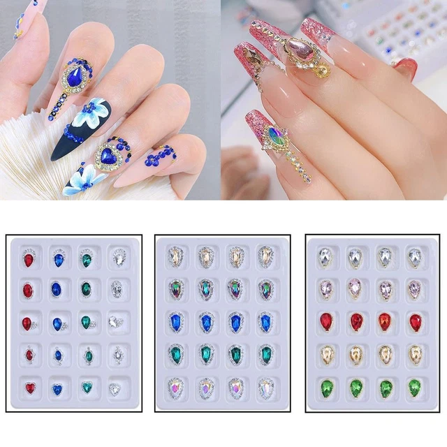 Uñas arte piezas aleación circonio uñas decoraciones uñas diamante