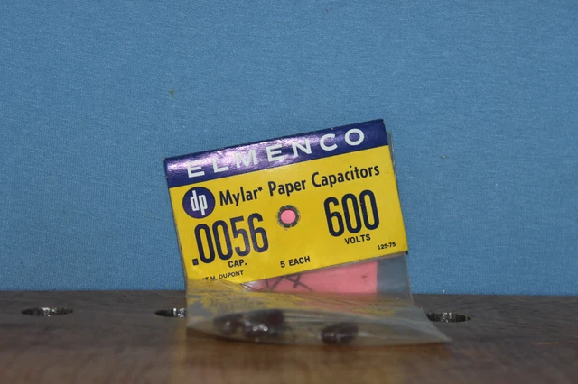 thumbnail image 2 of Matched Pair Elmenco .05uF 400Vdc Paper Mylar Capacitors - NOS, Radial Leads, 10% Tolerance 2 of 6