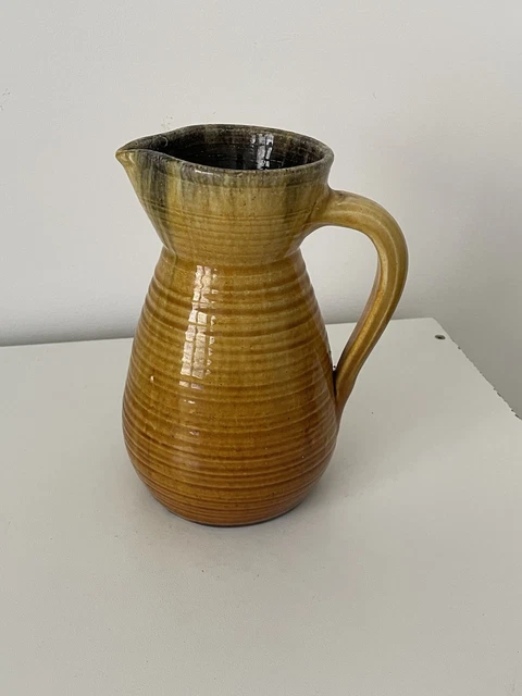Pichet Ancien ACCOLAY En Céramique Beige/marron - Vintage France