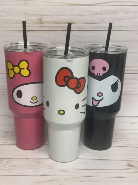 Everyday Delights Sanrio Hello Kitty Tumbler with Cover & Straw 600ml, Pink