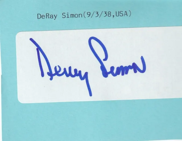 DeRay Simon - European Tour Golfer signed Address Label (Laid onto card)