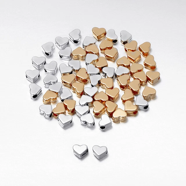 30pcs 6x6mm Small Alloy Hearts Spacer Beads Charms fit DIY  Jewelry Accessor~m'