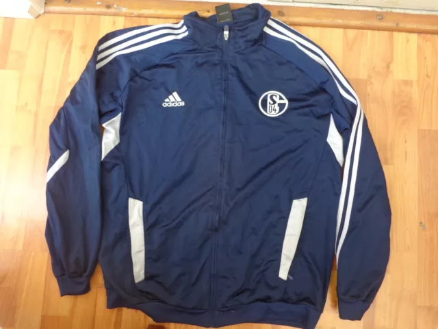 Classic Fc Schalke Football Tracksuit Zip Up Jacket Top Mens 50-52" Xxl Adidas