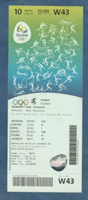 Orig.Ticket  Olympische Spiele RIO DE JANEIRO 2016 // ALGERIEN - PORTUGAL ! TOP