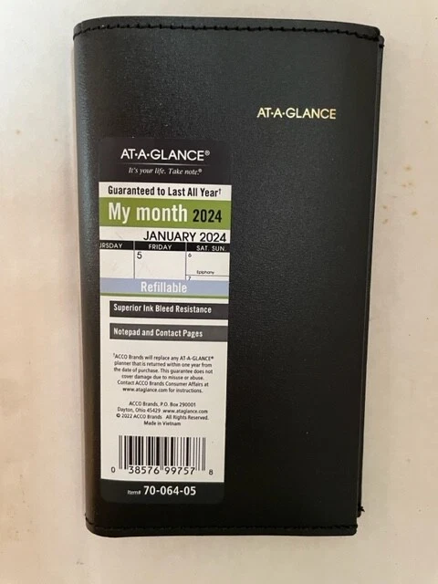 NEW AT-A-GLANCE 2024 Deluxe Monthly Pocket Planner 70-064-05 $24.99