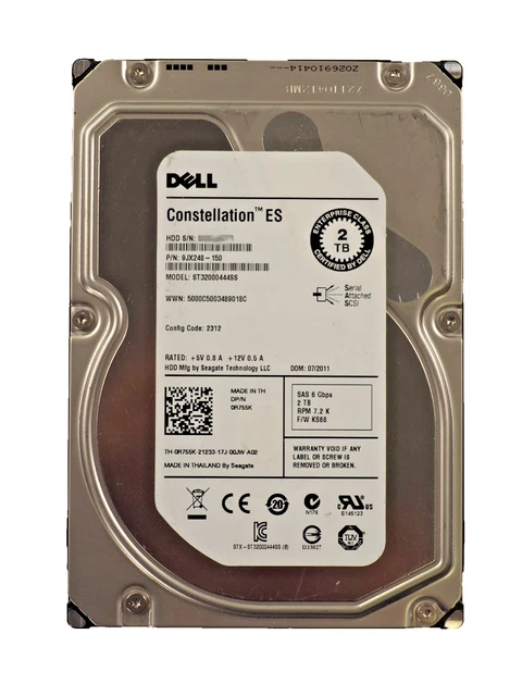 Seagate Barracuda Dell 2TB SAS Hard Drive - Seagate ST2000NX0403