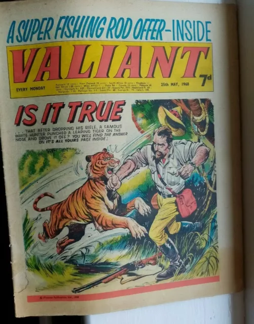 "Valiant " Comic 1968 Classic Vintage Uk Comic Best For Comic Strips!