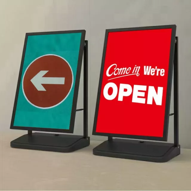 Heavy-Duty Metal Sidewalk A-Frame Sign Holder 23½"x35 ½" Outdoor Wind Sign Stand
