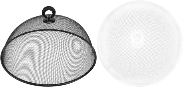 Com-four® Copri Cibo Rete Anti-Mosche - 2 Pezzi 44 Cm Bianco - Per Barbecue, Picnic E Giardino - Foto 4