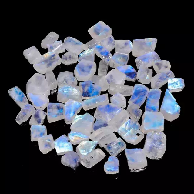 10 Piece AAA Rainbow Moonstone Raw 9-11 MM Size Moonstone Rough Crystal Jewelry