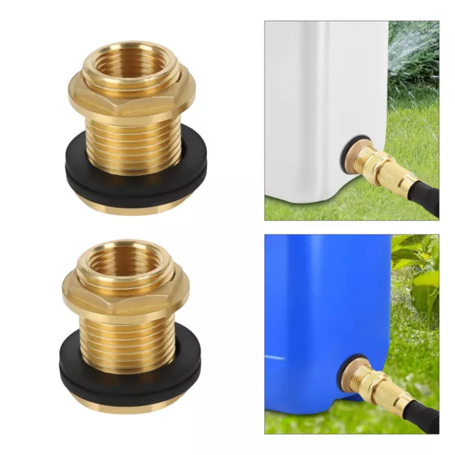 1/2" Female NPT 3/4" Male Soild Brass Water Tank Connector Theaded Bulkhead Sets