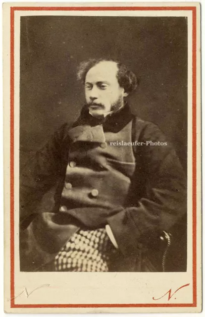 Cdv. Alexandre Dumas der Jüngere, Original-Photographie um 1860