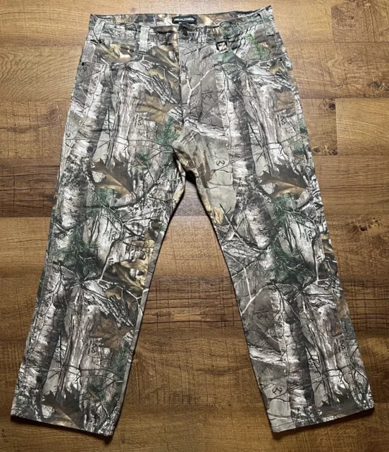 REALTREE MENS CAMO Hunting Outdoors Canvas Pants Size 38X30 Street Ware ...