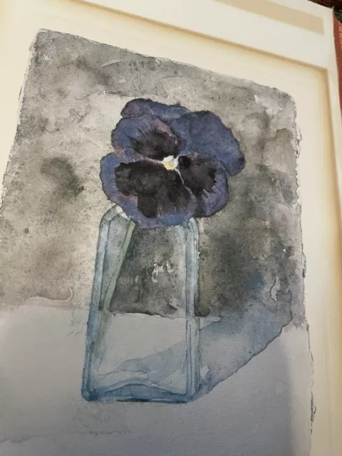 limited edition Signed Pansy Purple Flower Watercolour