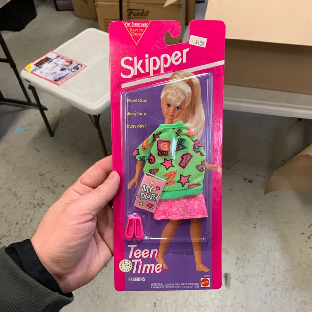 Mattel 1993 Skipper Teen Time Fashions Barbie Sister MOC Neon Green / Pink
