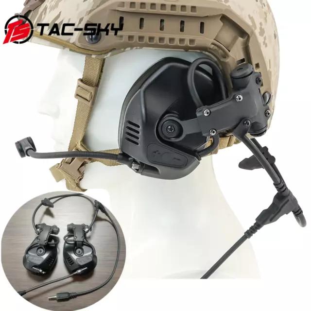 TS TAC-SKY Civilian RAC Tactical Walkie Talkie Headset for ARC Rail Helmets