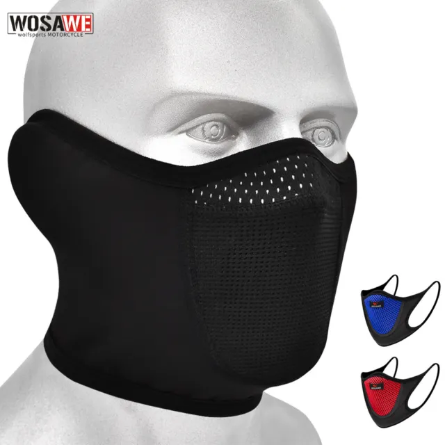 WOSAWE Winter Cycling Fleece Warm Mask Breathable Dustproof Riding Muzzle Combo