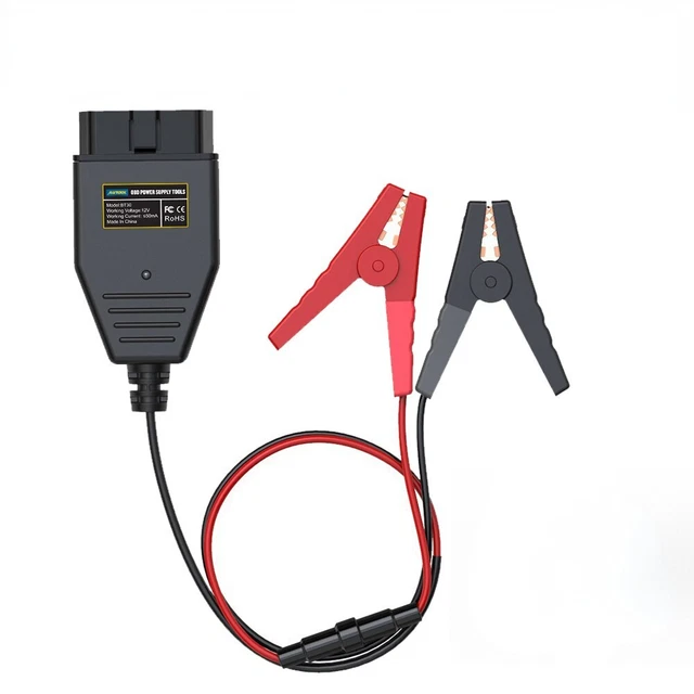 AUTOOL BT30 Car OBD2 ECU Emergency Power Supply Cable Memory Saver Replace Tool