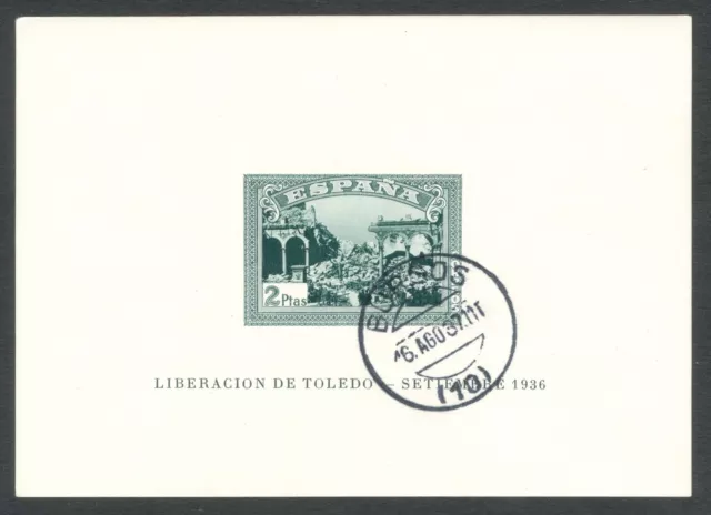 España - Año 1937 - Edifil 839 - Hoja Bloque Toledo Sin Dentar