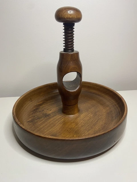Ancien Casse-noix Avec Bol – Bois Et Aluminium, Design Vintage Années 70