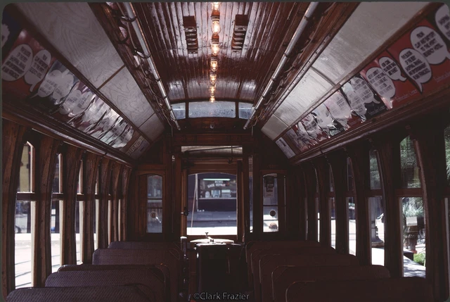 SF Muni ex-Portland 503 interior at Transbay Terminal 1983 Orig Kodachrome Slide