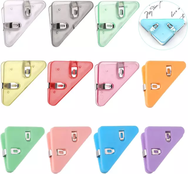 24 Stück Dreieckige Büroklammern,Bunter Papier Eckenschutz Clips,52X39Mm Dokumen