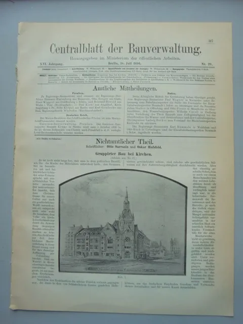1896 29 Kirchenbau Berlin Gewerbeausstellung Schiffshebewerk Henrichenburg