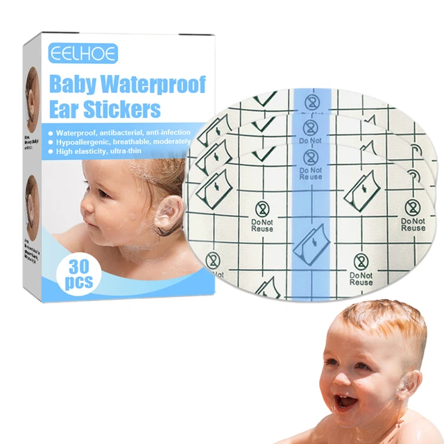 30 pegatinas para oídos impermeables para bebés protector de orejas impermeable oído recién nacido