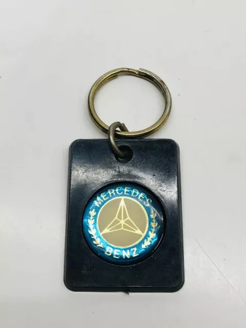 Mercedes Benz Keychain Vintage 80’s 90’s Black Plastic With Key Ring (USA Made)