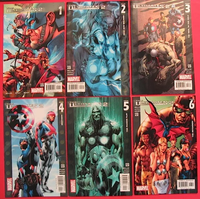 Marvel THE ULTIMATES 2 Six Comics Issues 1 2 3 4 5 6 Mark Millar Bryan Hitch