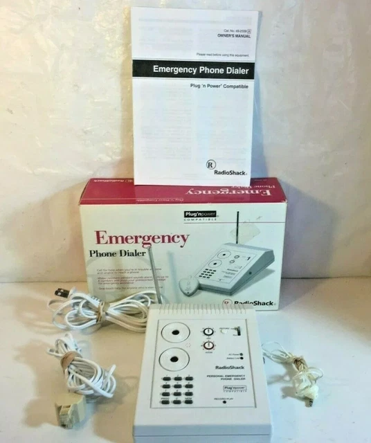 Marcador de teléfono de emergencia personal RADIO SHACK con colgante C2