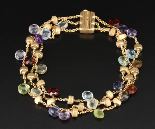 Designer Marco Bicego Ladies 18K Yellow Gold Bracelet 3 Strand Estate Piece Designer Marco Bicego Ladies 18K Yellow Gold Bracelet 3 Strand Estate Piece