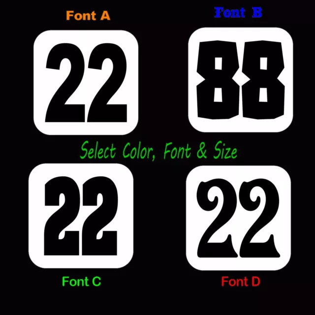 Vintage Race Car Numbers Square Set Of 2 Vinyl Decals Select Size