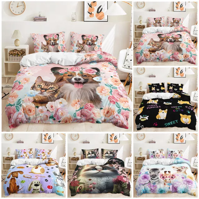 Rag Doll Cat Kitty Corgi African Animals Dog Lovers Duvet Quilt Cover Bed Set