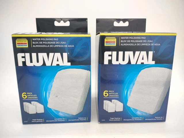 (2) 6-Pack Original Fluval 304 305 306 404 405 406  Water Polishing Pad Filter