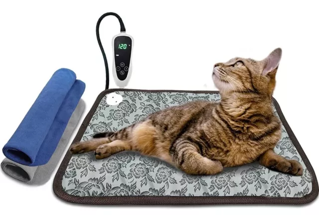 Pet Safe Heating Pad 18"x18" Dog Cat Electric Heated Mat Temperature Adjustable