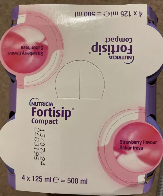 24 x 125ml Nutricia Fortisip Compact High Energy Strawberry Expiry 2024