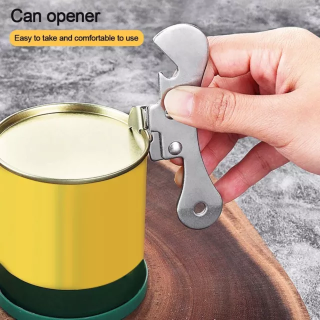 Stainless Steel Multipurpose Can Opener Folding Mini Portable Can Opener Gadget Large Can Opener Heavy Duty Can Opener Puncture Pickle Grippers Easy