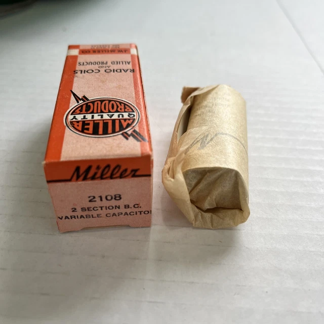NOS NIB Miller 2108 2 Section BC Variable Capacitor