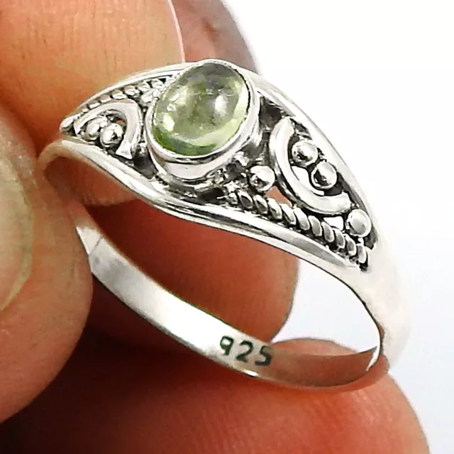 Natürlich Turmalin Statement Tribal Ringgröße 6.5 925 Silber für Damen W1