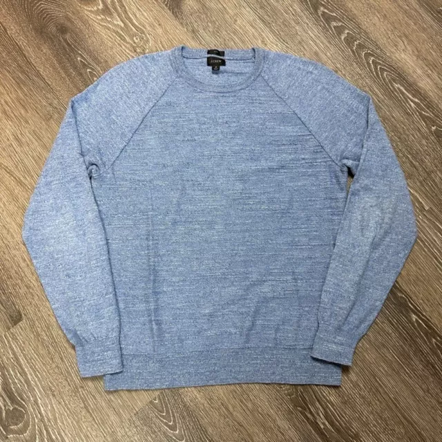 J. Crew Rugged Cotton Sweater Light Blue Slim Fit Men's Size M