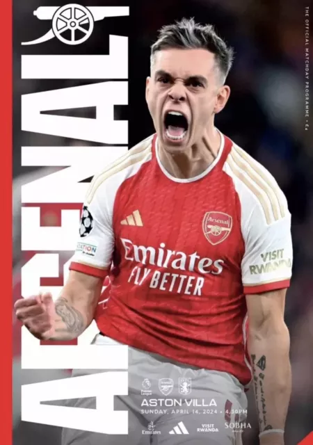 Arsenal vs Aston Villa Official Premier League Programme 14/04/24