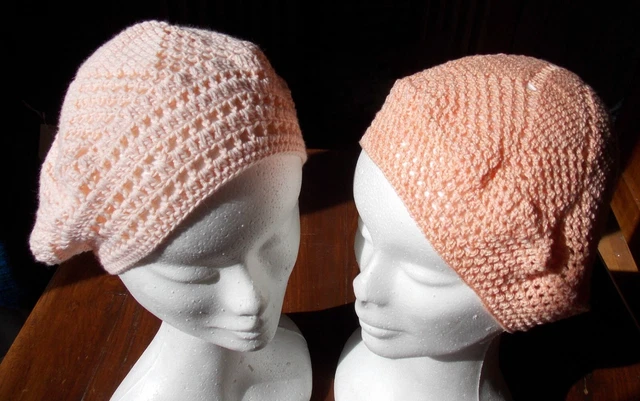 Béret Crochet Fait Main En Coton Orange - Création Sylvette Raisonnier - Artisanat Français