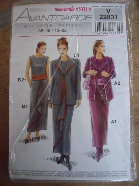 22100 PATRON NEUE MODE 5 CREATIONS JUPE VESTE BLOUSE TOP TAILLE 40 A