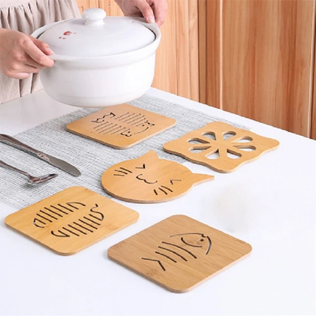 Tavolo in legno tovagliette legno naturale stampa design tavolo rialzato decorazione tazza tappetini