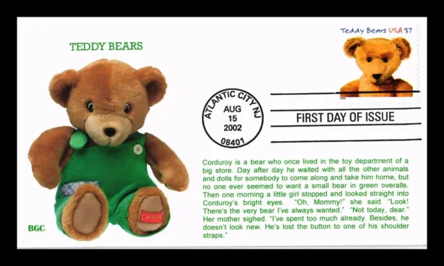 Dr Jim Stamps Us Teddy Bears First Day Issue Corduroy Bear All Over Bgc Cover