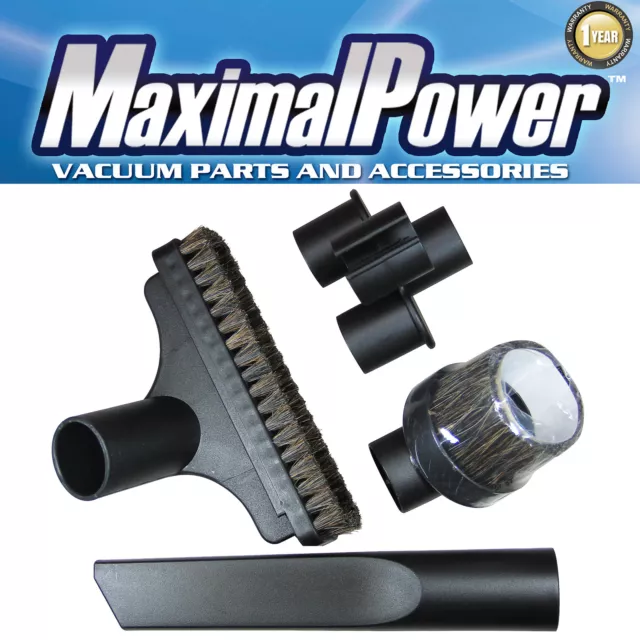 MaximalPower Vacuum Attachments Accessories Cleaning Kit Brushes for 1 1/4" Hose