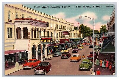 First Street Business Center, Fort Myers Florida FL Postcard