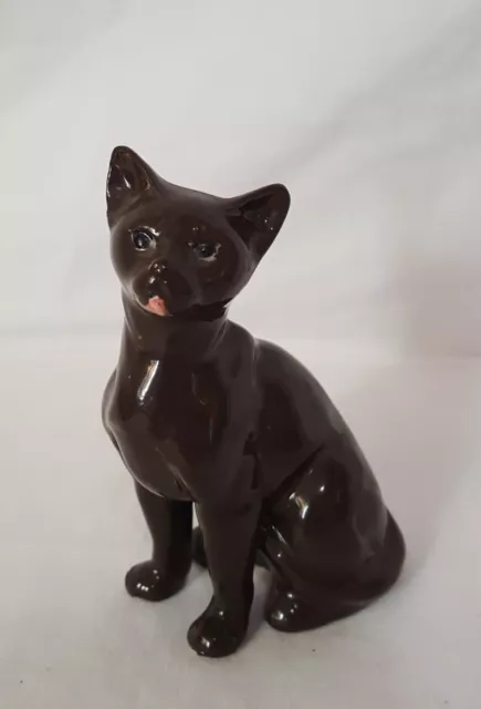Vintage Cat Figurine Poking Tongue Porcelain  Japan Hand Painted 10cm Tall.